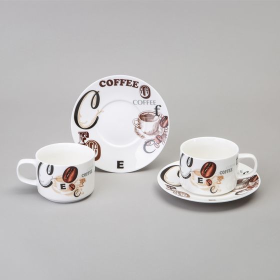 КОФЕЙНЫЙ НАБОР LEFARD &quot;COFFEE MANIA&quot; НА 2 ПЕР. 4 ПР. 180 МЛ