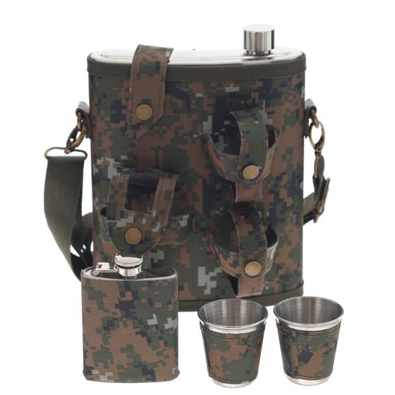 Набор из 4-х предм.: фляжка 1350 мл, 2 стопки 70 мл, фляжка 100 мл, Д19 Ш10,5 В23,5 см