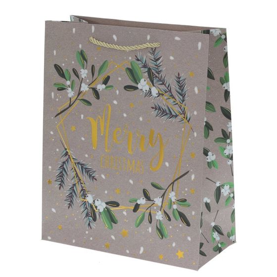 Пакет подарочный (бумага 210г/м2, блок 12шт), L18 W10 H23 см, 4в.