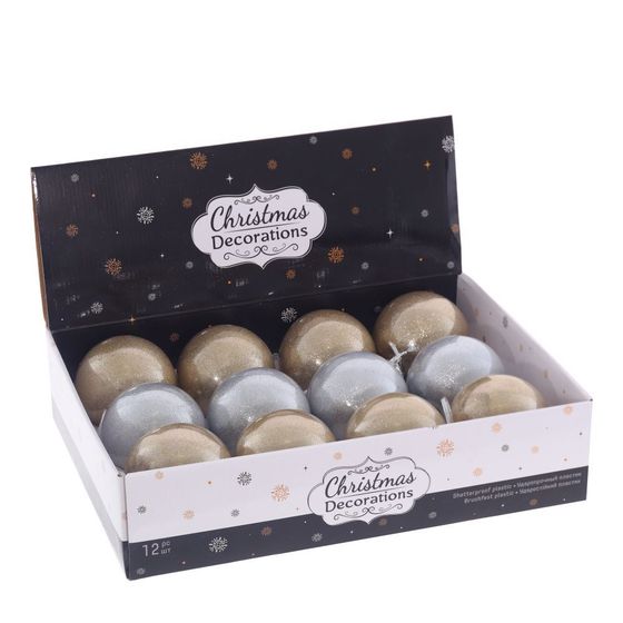 Набор из 12шт Украшение новогоднее &quot;Шар&quot;, D 10 см, L43,5 W33 H10,5 см