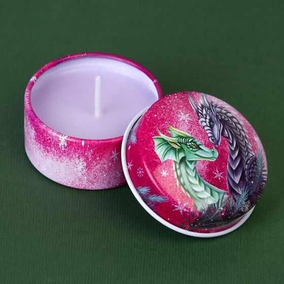 !09 Новогодняя свеча в банке «Все сбудется», сирень, d = 4,8 см