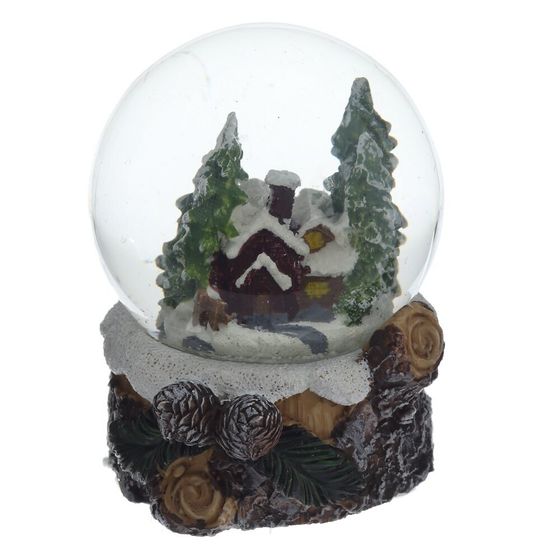 Фигурка декор в стекл шаре &quot;Домик&quot; (подсвет, LR44x2 н/п), D 6 см, L7 W7,5 H8 см, 2в.