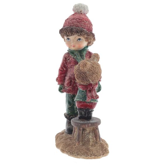 Фигурка декоративная "Мальчик и медвежонок", L8,5 W5 H13,5 см