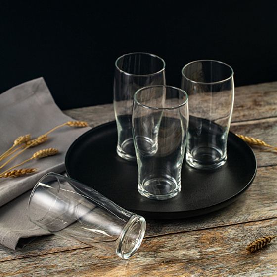 Набор стаканов для пива ВРЕМЯ ДЕГУСТАЦИЙ ТЮЛИП 350мл 4шт