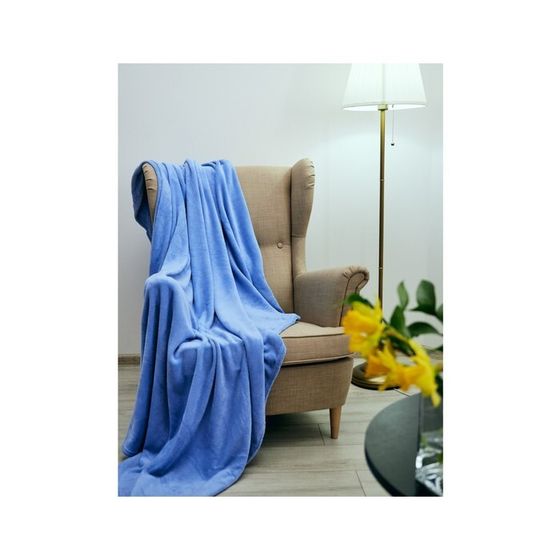 Плед Sollya, размер 180х200 см, цвет голубой