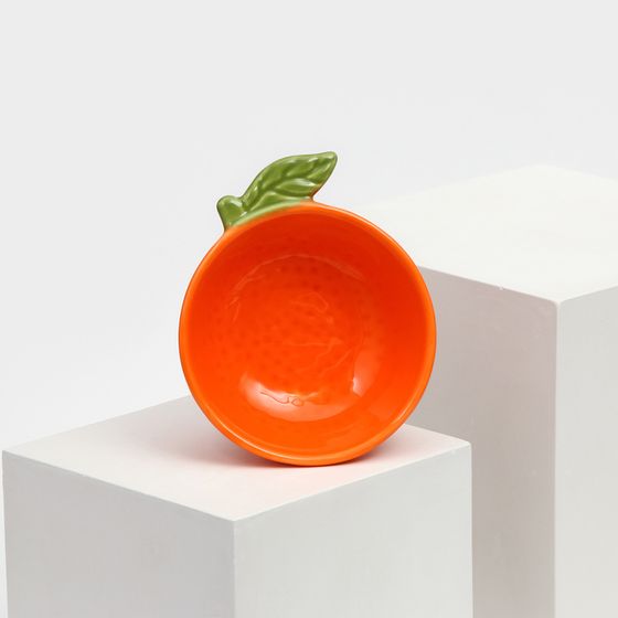 Тарелка керамическая &quot;Апельсин&quot;, глубокая, оранжевая, 14 см, 1 сорт, Иран