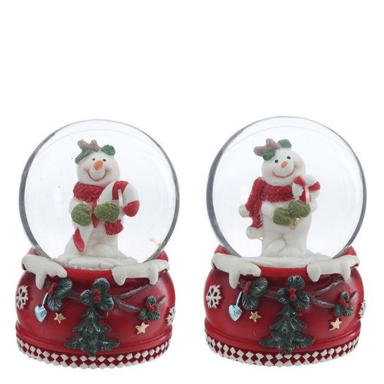 Фигурка декоративная &quot;Снеговик&quot; в стекл шаре, D 4.5 см, L4,5 W4,5 H6,5 см, 2в.