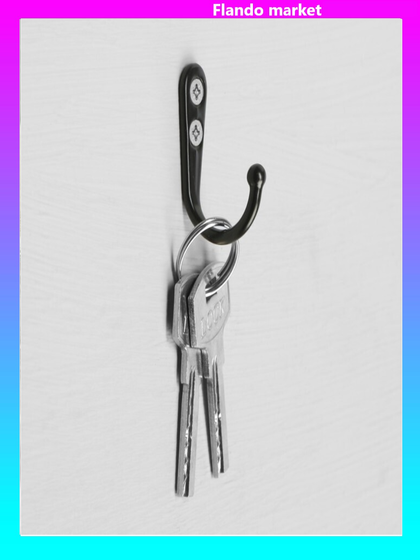 !09 Крючок (набор 5 штук) мебельный ТУНДРА TKO023, однорожковый, цвет черный