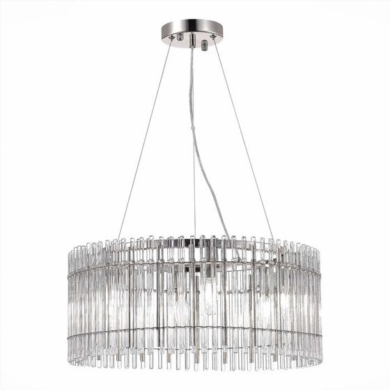 Люстра подвесная St Luce. SL1656.113.06. Epica. 6х40 Вт, E14, 51,5х51,5х23,5 см, цвет никель