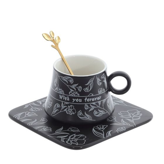 Кружка с блюдцем и ложкой, 170 мл, L13,5 W13,5 H7 см, 2в.