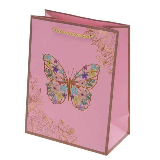 Пакет подарочный (бумага 210г/м2, блок 12шт), L18 W10 H23 см, 4в.