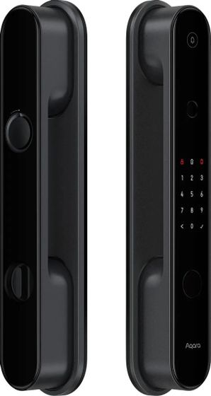 Умный замок Aqara D100 Zigbee врезной разбл.отпеч.паль. 2480mAh черный (ZNMS20LM)