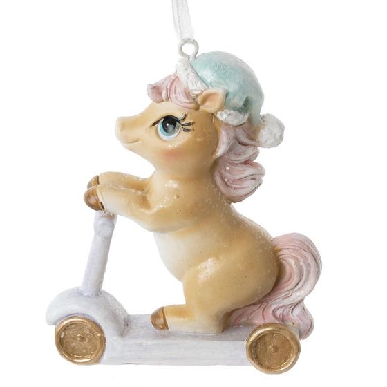 Фигурка декоративная подвесная &quot;Лошадка на самокате&quot;, L7 W3 H9 см