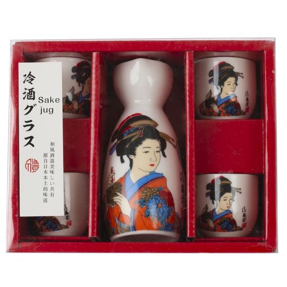 Набор для саке: графин 140 мл и 4 стакана 35 мл, L18,5 W7 H15 см