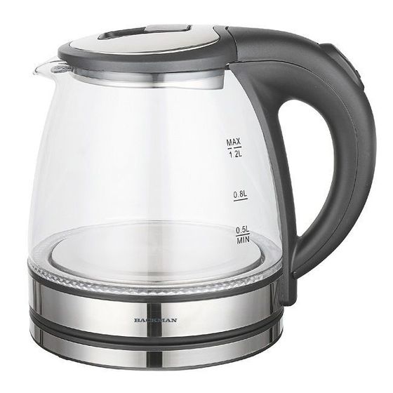 Чайник электрический Backman BM-TEA 724 1.2л 2200Вт серебристый/черный