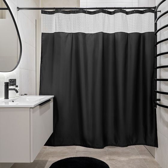 Штора для ванной комнаты Magma. Moroshka, 180х200 см, цвет чёрный