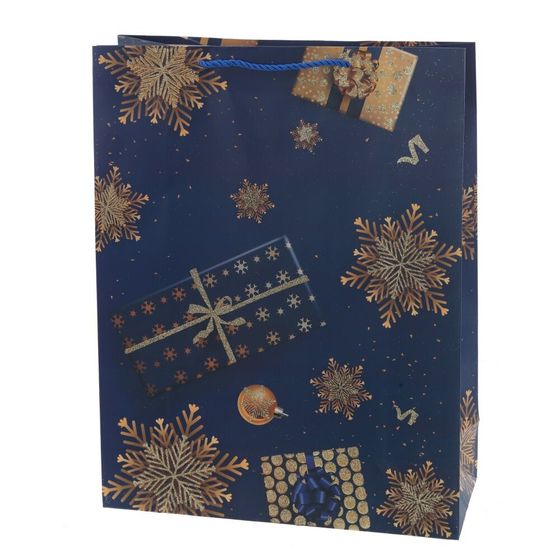 Пакет подарочный (бумага 210г/м2, блок микс 12шт), L18 W9 H24 см, 4в.