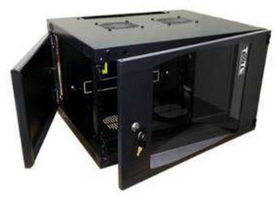 Шкаф коммутационный Lanmaster (TWT-CBWNG-6U-6X6-BK) настенный 6U 550x600мм пер.дв.стекл 60кг черный 15.5кг 329мм