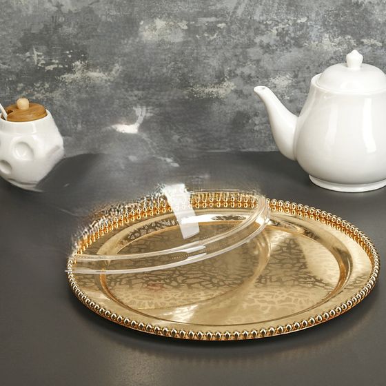 !09 Тортовница 32 см, цвет металла золотой