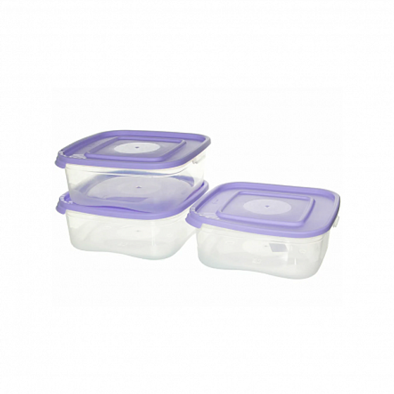 Набор контейнеров КАСКАД для СВЧ 3шт 1.4л квадратные