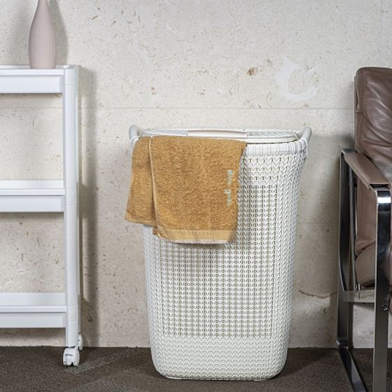 Корзина для белья KNIT 57л белая