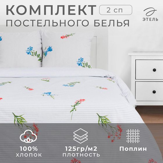 Постельное бельё Этель 2 сп Wild flowers 175*215 см, 200*220 см,70*70 см -2 шт