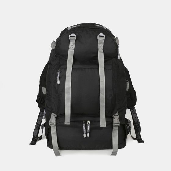 Рюкзак туристический, Taif, 65 л, отдел на молнии, 3 наружных кармана, цвет чёрный