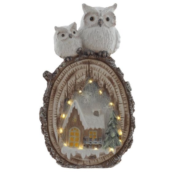 Фигурка декоративная "Совы" (подсветка, 3xAA, н/п), L30 W11 H53 см