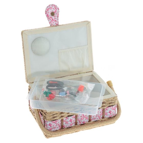 Шкатулка для рукоделия (с подносом и набором для шитья), Д28 Ш18 В13 см