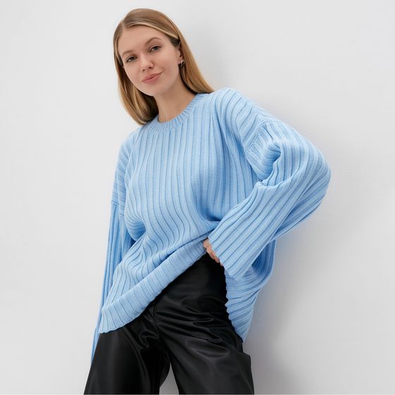 Джемпер вязаный женский MINAKU:Knitwear collection цвет голубой, р-р 54-56