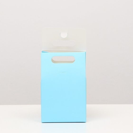 !Коробка-пакет с ручкой, 5 штук голубая, 15 х 10 х 6 см