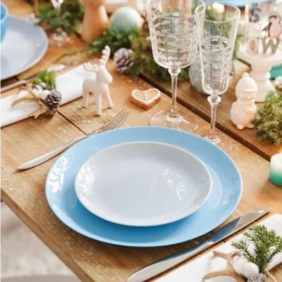 Столовый набор ЛАЙТ БЛЮ&amp;УАЙТ 18 предметов