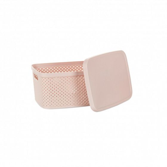 Ящик для хранения DIAMOND розовый 3.5л с крышкой