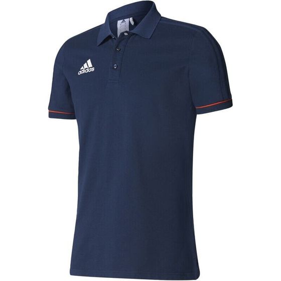 Мужская футболка-поло спортивная синяя с логотипом Adidas Tiro 17 M BQ2689 football polo