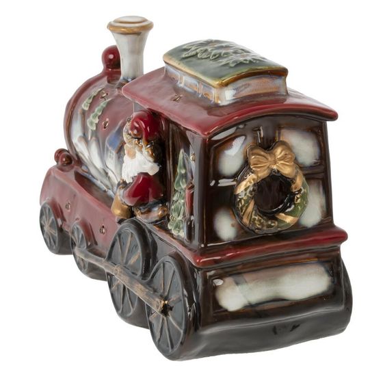 Фигурка декоративная c подсвет "Дед Мороз на поезде" (AAx3, н/п), L27 W10 H15 см