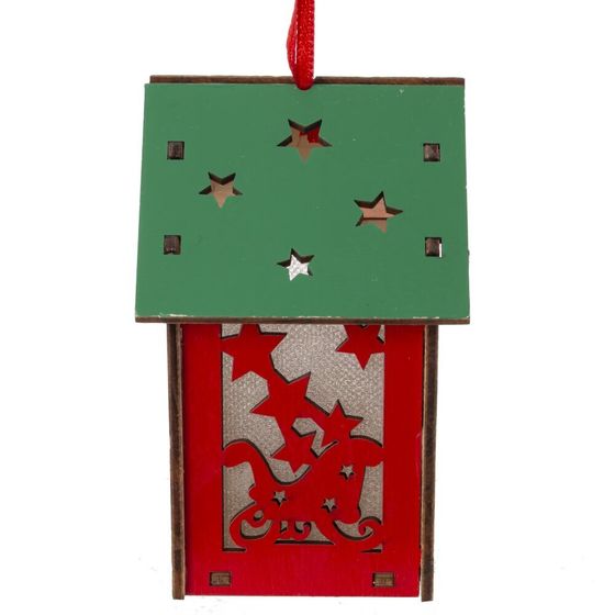 Изделие декоративное подвесное &quot;Домик&quot; с подсветкой, L8 W6,5 H10 см, 2в.