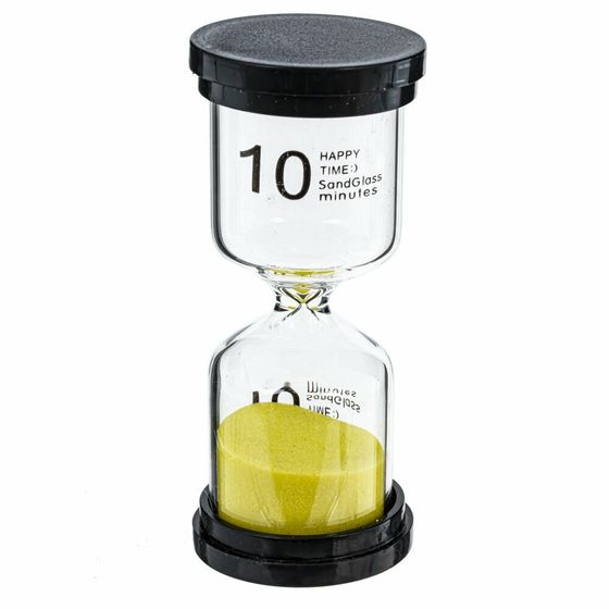 Часы песочные (10 мин.), Д4,5 Ш4,5 В10,5 см, 5в.