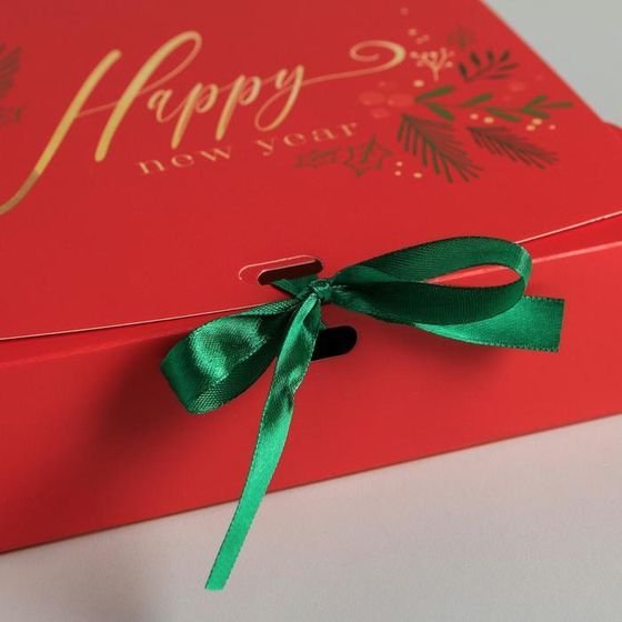 !Складная коробка 2 штуки подарочная «С новым годом», 20 x 18 x 5 см.