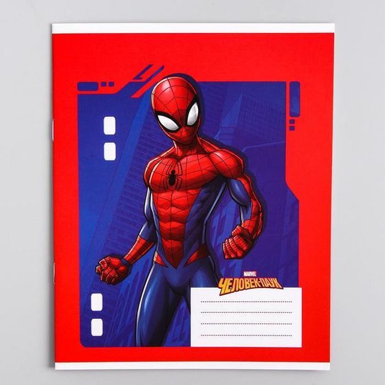 !Тетрадь в линейку 12 листов, 3 штуки МИКС, обложка мелованный картон, Человек-паук
