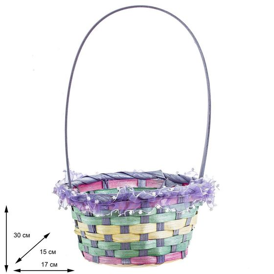 Корзинка, L17 W17 H30 см