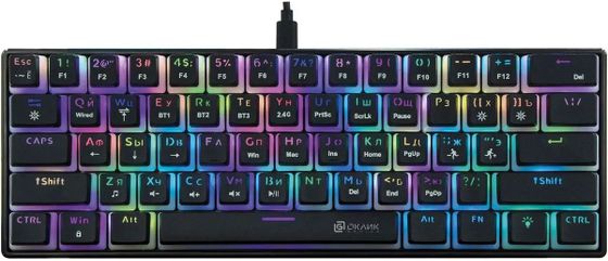 Клавиатура Oklick K763W LED игровая беспроводная черный (1920548)