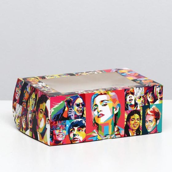 !Упаковка на 6 капкейков 3 штуки с окном &quot;Эстрада&quot;, 25 х 17 х 10 см