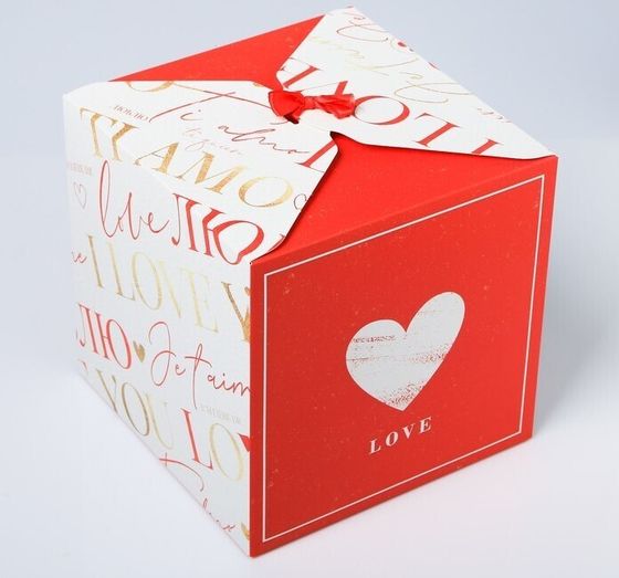 !09 Коробка складная 3 штуки «Люблю», 18 × 18 × 18 см.