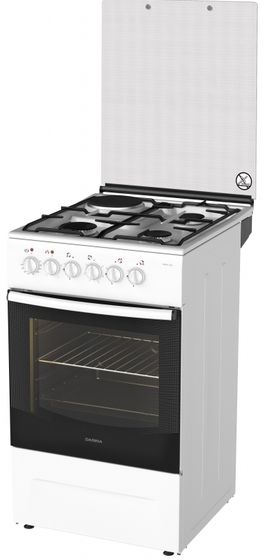 Плита комбинированная Darina F KM 341 323 W белый реш.сталь