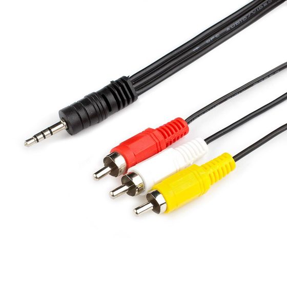 Кабель Atcom Jack-3RCA AT7320 1.8м черный