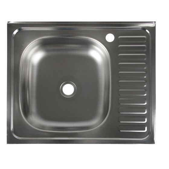 Мойка кухонная &quot;Владикс&quot;, накладная, без сифона, 60х50 см, левая, нержавеющая сталь 0.4 мм