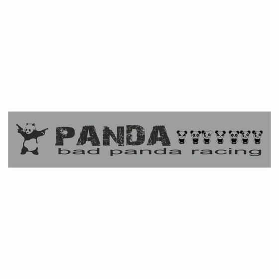 Полоса на лобовое стекло &quot;Bad Panda racing &quot;, серебро, 1300 х 170 мм