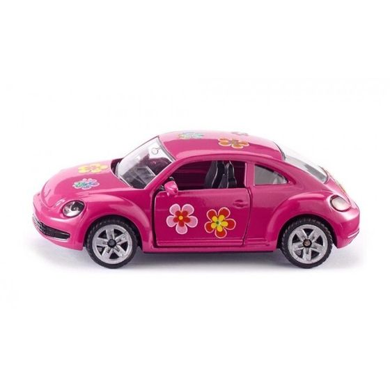 Коллекционная модель автомобиля Volkswagen Beetle, розовая, масштаб 1:64