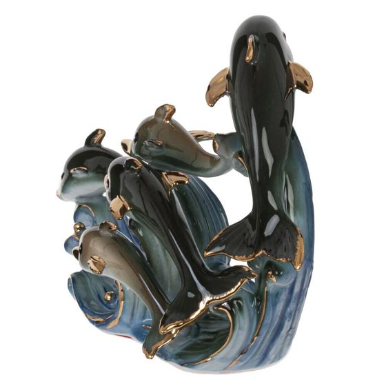 Фигурка декоративная "Дельфины", L17 W7 H11 см