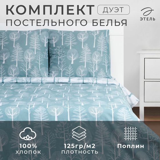 Постельное бельё Этель дуэт Forest 143х215 см - 2 шт, 220х240 см, 70х70 см -2 шт